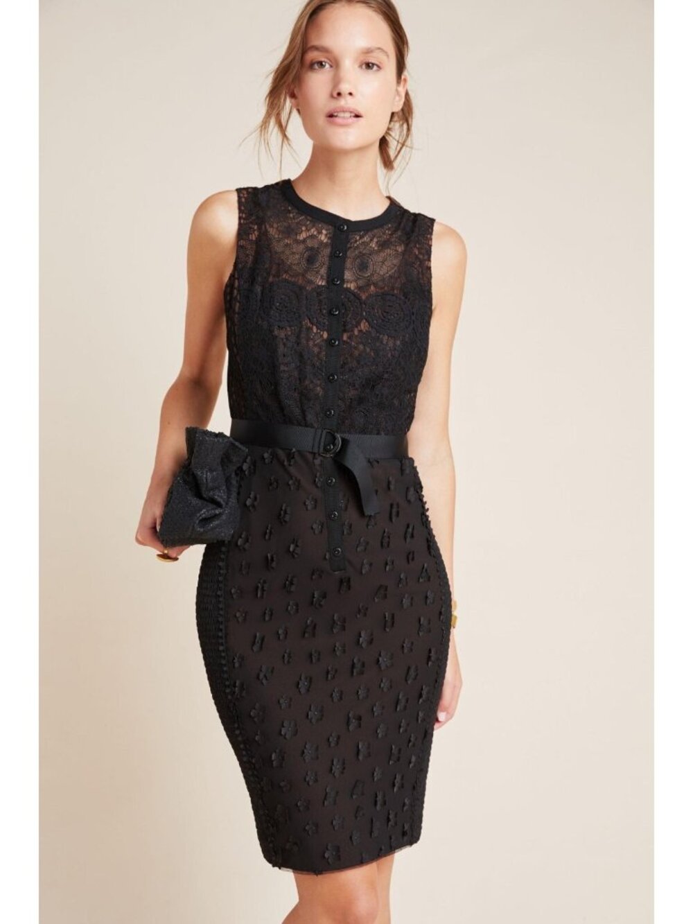 NWT Anthropologie Byron Lars Beauty Mark Gisella in Black Lace Sheath Dress 4